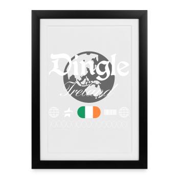 Souvenir de voyage Dingle Ireland streetwear - Affiche encadrée (27 × 37 cm) - noir - Devant