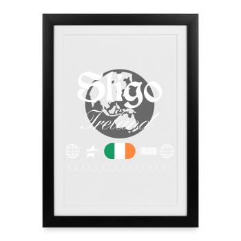 Souvenir de voyage streetwear de Sligo Ireland - Affiche encadrée (27 × 37 cm) - noir - Devant
