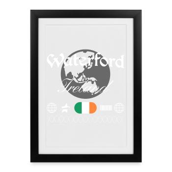 Souvenir de voyage Waterford Ireland Streetwear - Affiche encadrée (27 × 37 cm) - noir - Devant