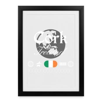 Cork Ireland Streetwear Travel Souvenir - Framed poster (27 × 37 cm) - black - Front