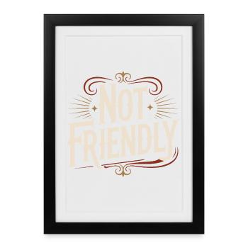 Not Friendly Introvert Antisocial Loner - Framed poster (27 × 37 cm) - black - Front