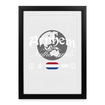 Souvenir de voyage pour la tenue urbaine aux Pays-Bas à Arnhem - Affiche encadrée (27 × 37 cm) - noir - Devant