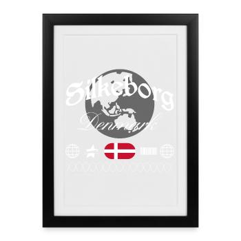 Silkeborg Denmark Streetwear Travel Souvenir - Framed poster (27 × 37 cm) - black - Front