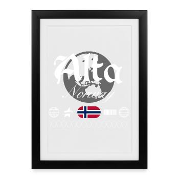 Alta Norway Streetwear Travel Souvenir - Framed poster (27 × 37 cm) - black - Front