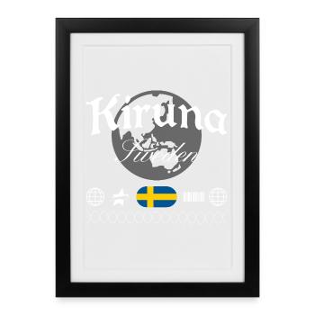 Kiruna Sweden Streetwear Travel Souvenir - Framed poster (27 × 37 cm) - black - Front