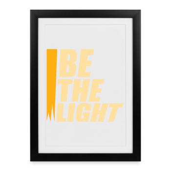 Logo de la Déclaration Positive Motivationnelle Be The Light - Affiche encadrée (27 × 37 cm) - noir - Devant