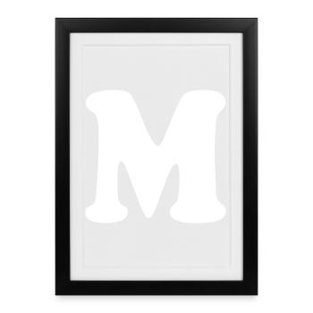 Large M Style Print | Letter M | M Logo - Framed poster (27 × 37 cm) - black - Front