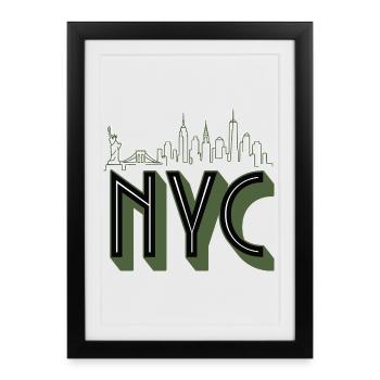 NYC Skyline Silhouette - Framed poster (27 × 37 cm) - black - Front