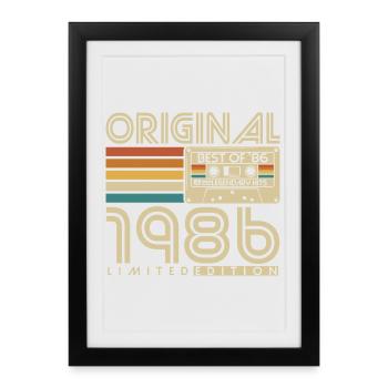 Original 1986 Vintage Vintage Birthday Retro - Framed poster (27 × 37 cm) - black - Front