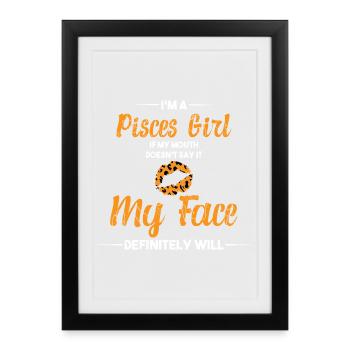 Zodiac sign Pisces - Framed poster (27 × 37 cm) - black - Front