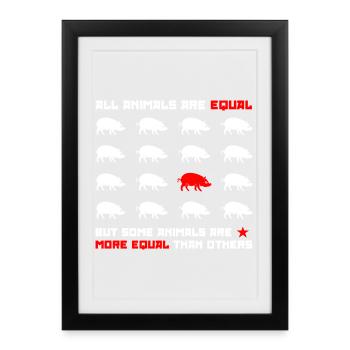 Tous les animaux sont égaux 2 - Affiche encadrée (27 × 37 cm) - noir - Devant