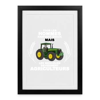 Agriculteur New Blanc - Affiche encadrée (27 × 37 cm) - noir - Devant