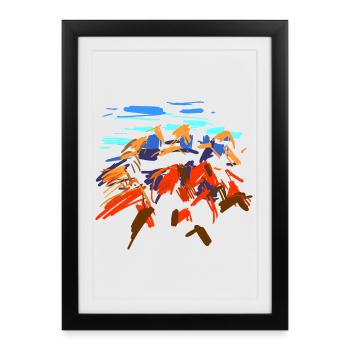 Montagnes - Affiche encadrée (27 × 37 cm) - noir - Devant