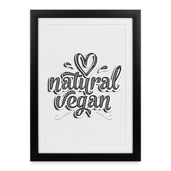 Végétaliens naturels pour végétaliens - Affiche encadrée (27 × 37 cm) - noir - Devant