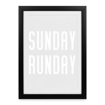 Dimanche dimanche - Affiche encadrée (27 × 37 cm) - noir - Devant