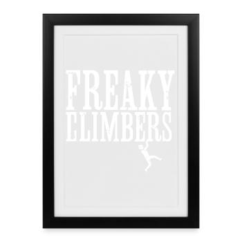 Freaky Climbers Climbing Funny Sayings Icon - Framed poster (27 × 37 cm) - black - Front