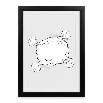Empty comic fight cloud for your own texts & motifs - Framed poster (27 × 37 cm) - black - Front