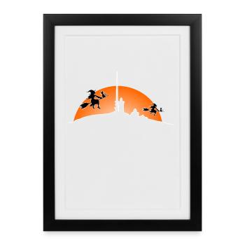Walpurgis sur le Brocken - Affiche encadrée (27 × 37 cm) - noir - Devant