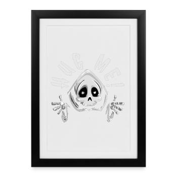 Hug Me Crâne Mort Tod Umarmung Design - Affiche encadrée (27 × 37 cm) - noir - Devant