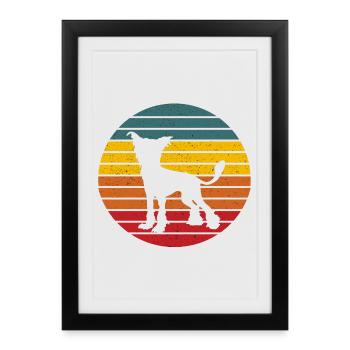 Chien chinois chien à cônes - Affiche encadrée (27 × 37 cm) - noir - Devant