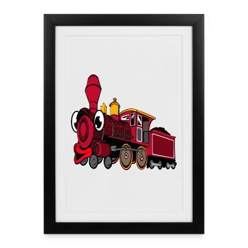 locomotive - Affiche encadrée (27 × 37 cm) - noir - Devant