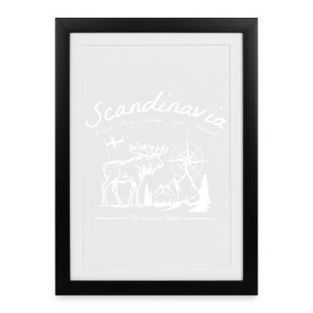 Scandinave Outdoor Adventure Drapeau Orignal - Affiche encadrée (27 × 37 cm) - noir - Devant