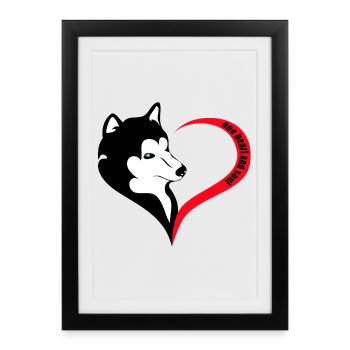re heart one heart and soul - Affiche encadrée (27 × 37 cm) - noir - Devant