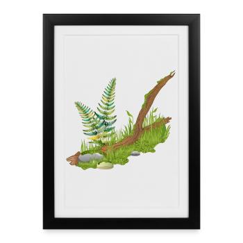 un morceau de branche de la mer en forêt - Affiche encadrée (27 × 37 cm) - noir - Devant