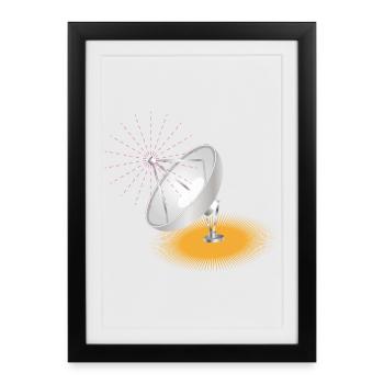 Satellite dish as a design element - Framed poster (27 × 37 cm) - black - Front