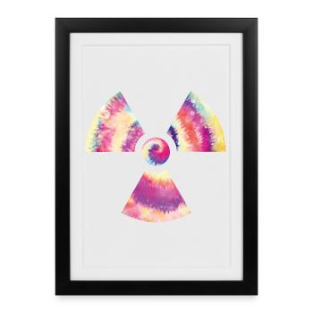 Logo de radiation Tie Dye Manip Radio Radiologie - Affiche encadrée (27 × 37 cm) - noir - Devant