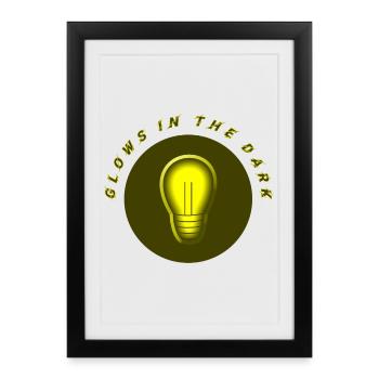 glows in the dark electro current problem - Framed poster (27 × 37 cm) - black - Front