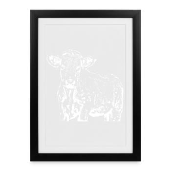 drôle vache cadeau fermier - Affiche encadrée (27 × 37 cm) - noir - Devant