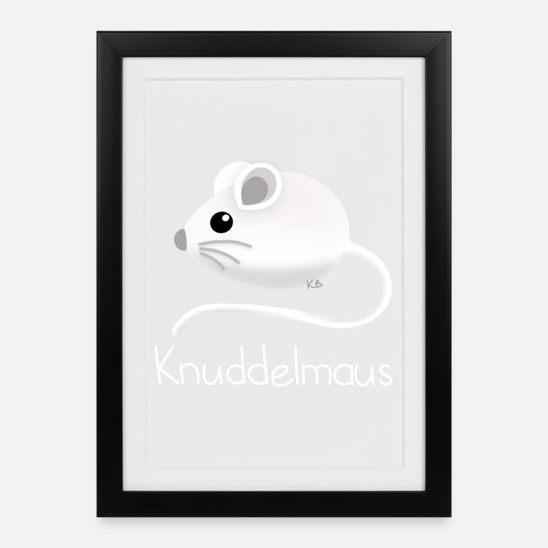 Knuddelmaus - Gerahmtes Poster (27 × 37 cm) - Schwarz
