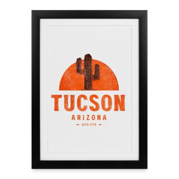 Tucson Sunset Cactus - Framed poster (27 × 37 cm) - black - Front