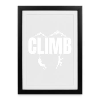 climbing, mountain, climb, climber - Framed poster (27 × 37 cm) - black - Front