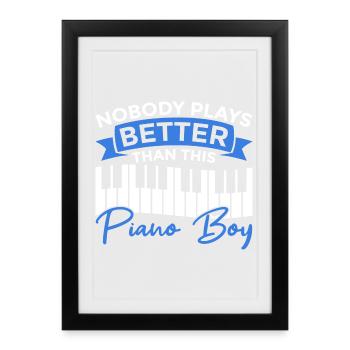 Pianiste Junge - Affiche encadrée (27 × 37 cm) - noir - Devant
