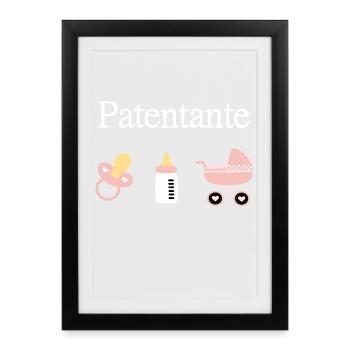 Patentante Geburt Mädchen Taufe - Gerahmtes Poster (27 × 37 cm) - Schwarz - Vorne