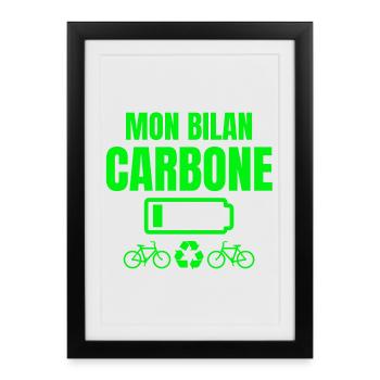 bilan carbone, écologie, écologiste - Affiche encadrée (27 × 37 cm) - noir - Devant