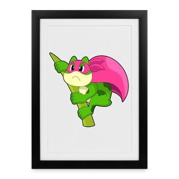 Frog Superhero Cloak - Framed poster (27 × 37 cm) - black - Front