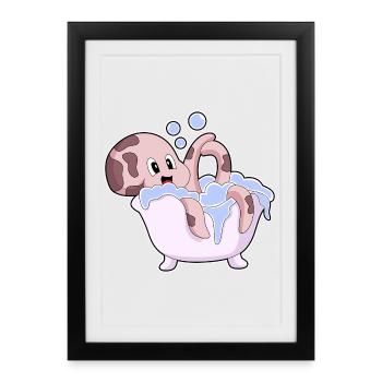 Baignoire Octopus - Affiche encadrée (27 × 37 cm) - noir - Devant
