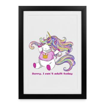 Licorne - Affiche encadrée (27 × 37 cm) - noir - Devant