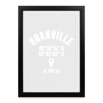 Granville, Normandie, côte fleurie - Affiche encadrée (27 × 37 cm) - noir - Devant