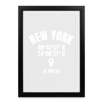 Etats-Unis, New York, fierté américaine - Affiche encadrée (27 × 37 cm) - noir - Devant