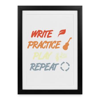 Motivation ukulélé - Affiche encadrée (27 × 37 cm) - noir - Devant