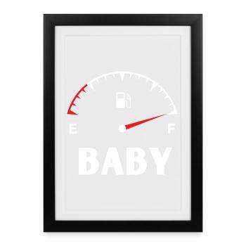 Mommy daddy baby match t shirt - Affiche encadrée (27 × 37 cm) - noir - Devant