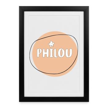 Philou - Affiche encadrée (27 × 37 cm) - noir - Devant