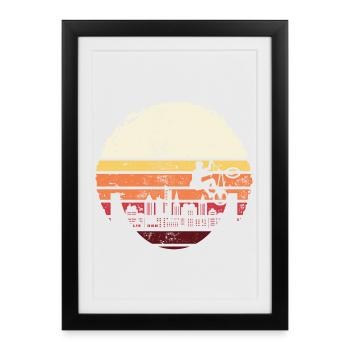 Sunset City BMX Silhouette - Framed poster (27 × 37 cm) - black - Front