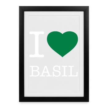 I LOVE BASIL Basilikum - Framed poster (27 × 37 cm) - black - Front
