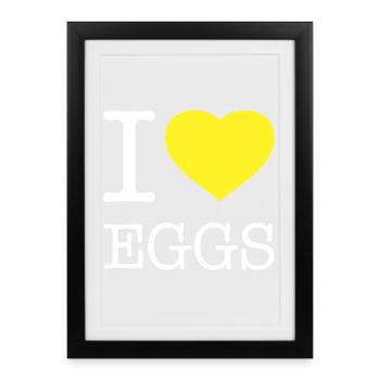 I LOVE EGGS - Framed poster (27 × 37 cm) - black - Front
