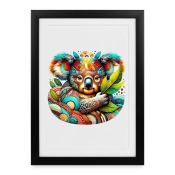 Koala artistique - Affiche encadrée (27 × 37 cm) - noir - Devant